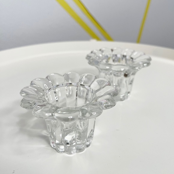 Flower Glass Candle Holder Set of 2 - Picture 3 of 5